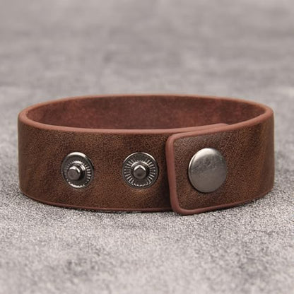 GelConnie Leather Cuff Bracelet Punk Braided Bracelets Rock Leather Wristbands Faux Mens Leather Bracelet Gothic Viking Bangle Adjustable Wrap Bracelet for Women,Men - color: Engraved Leather Bracelet