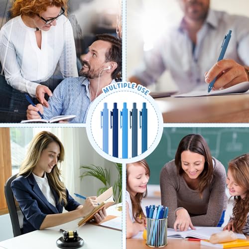 100 Pcs Ballpoint Gel Pens Bulk Retractable, Blue Series - style: Blue Series
