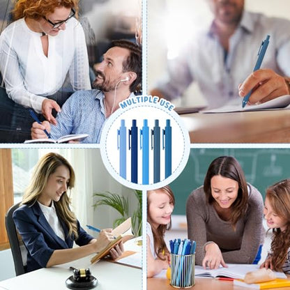 100 Pcs Ballpoint Gel Pens Bulk Retractable, Blue Series - style: Blue Series