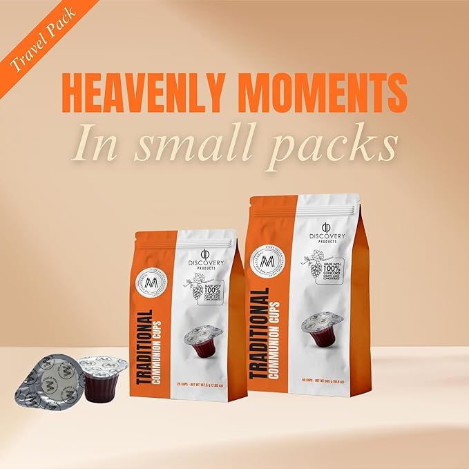 DISCOVERY PRODUCT Prefilled Communion Cup & Wafer,Travel 50ct Traditional - size: Box of 50 Traditional