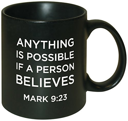 Divinity Boutique Words 2 Live By Ceramic Mug, Mark 9:23, Anything Is Possible., Multicolor - color: Mark 9:23