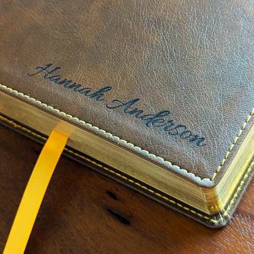 Personalized NKJV Wide Margin Bible | New King James Version | Custom Engraved Name | Single-Column Reference Bible | Christian Gift for Men & Women - style: Personalized