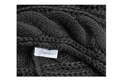 NEOSAN Womens Thick Ribbed Knit Winter Infinity Circle Loop Scarf - color: Twist Charcoal