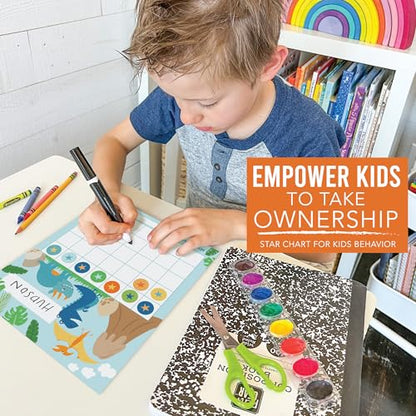 Sticker Chart for Kids Behavior at Home and Back to School Reward Charts - color: Dinosaur