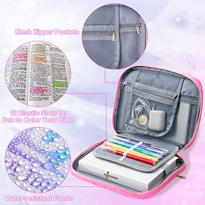 ICOSY Bible Cover, Church Bag for Women and Girls - color: Colorful