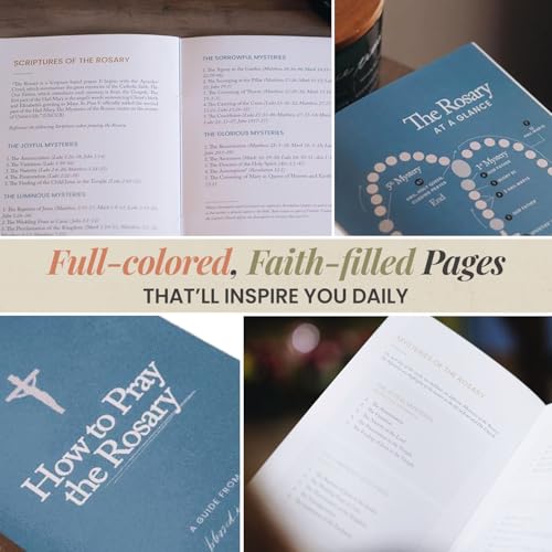 How to Pray the Rosary Booklet (6"x9") - Pocket Guide to the Rosary for Catholics, Prayer Guide for Beginners, Catholic Prayer Booklets for Adults, Catholic Scriptural Rosaries Booklet for Women & Men