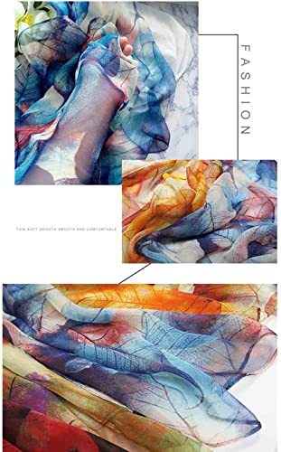 Pokeedioty Scarfs for Women Lightweight Scarves Elegant Floral Pattern Sheer Scarfs Shawls Wraps - color: Yh-107