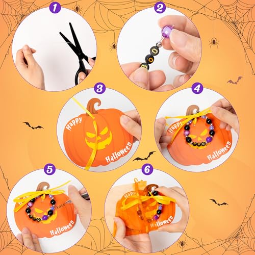 BeYumi Halloween Bracelet Craft Kit - 24 Pack Boo Letter Beads Craft Gift - style: BOO