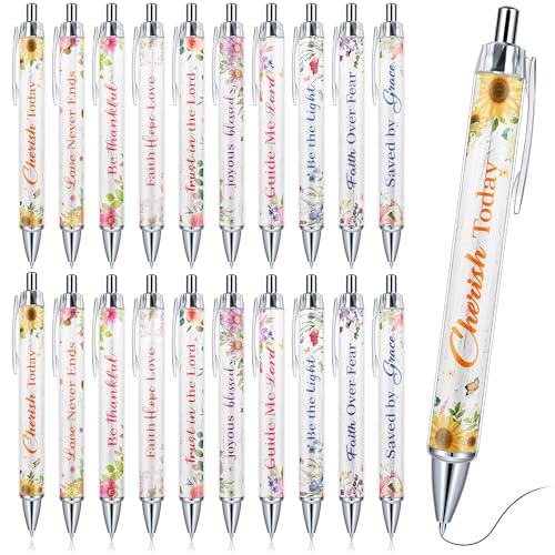 THAWAY 50 Pcs Christian Gifts for Women - Bible Pens Religious Gifts Bulk, Black Ink Inspirational Pens Smooth Writing Scripture Pen Ballpoint for Coworker Journaling School Office Church Supplies - style: Christian