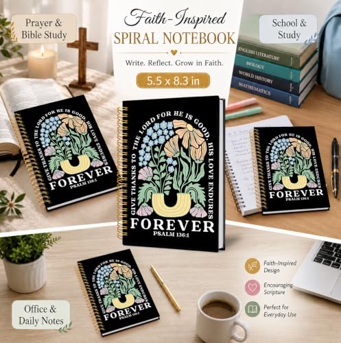 Christian Boho Floral Notebook, Religious Scripture Journal Gifts - color: The Black Bible