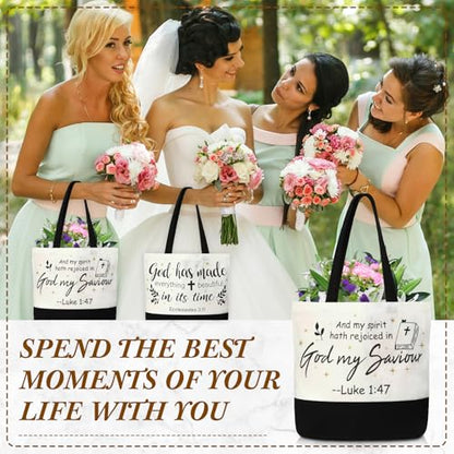 40 Pcs Christian Canvas Tote Bible Bag for Women - style: Classic