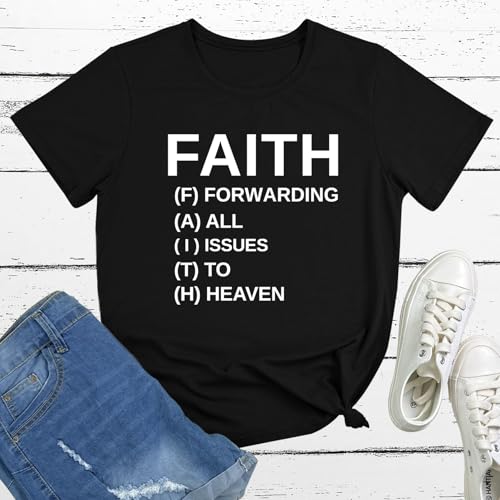 BLACKMYTH Graphic T-Shirts for Women Faith Shirts for Women - color: Black 01, size: Small