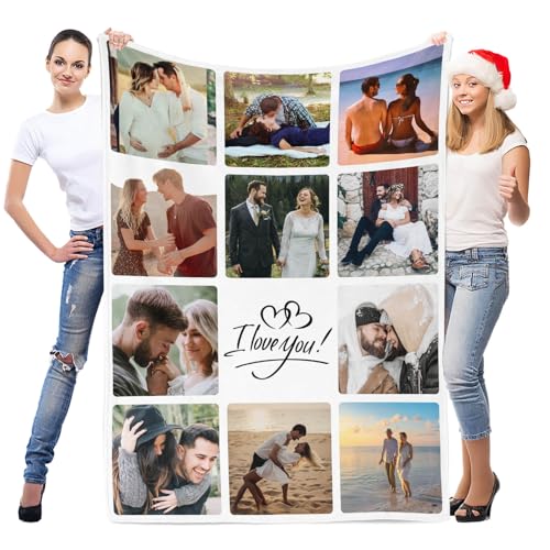 inkArts Personalized Blanket with Photo, Custom Photo Blanket, Customized Picture Blankets, Customizable Blankets, Personalized Anniversary Couple Gifts for Women Men Her Him Girlfriend Boyfriend - color: Photos 11