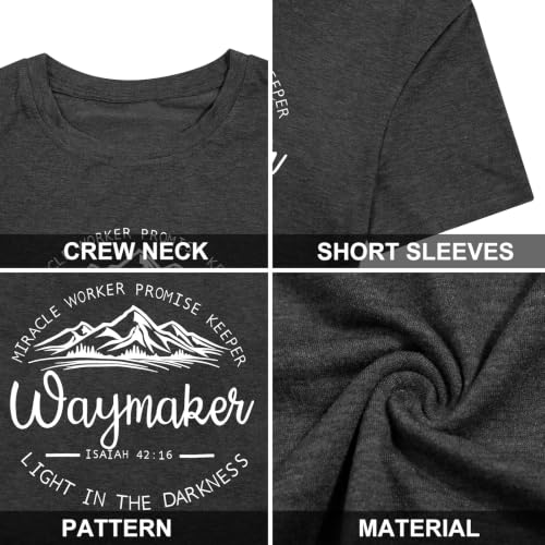 Jesus Oversized Shirts Women Christian Faith Tee Religious Bible Verse Tops - color: R-grey, size: X-Large