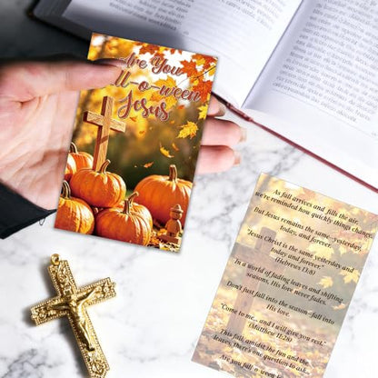 Gospel Tracts for Evangelism, Halloween Bible Verse Bookmarks - color: Are You Fall-o-ween Jesus