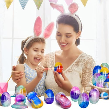 12 Pack Galaxy Slime Easter Eggs - Prefilled Egg Fillers for Kids Boys Girls, Galaxy Slime Kits for Easter Basket Stuffers, Stress Relief Sensory Toys, Easter Egg Hunt Prizes & Party Favors