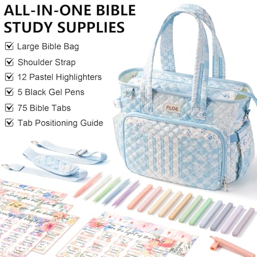Large Bible Tote Bag for Women Bible Cover Case, Quilted Church Tote Bags