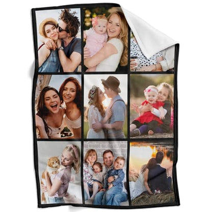 inkArts Custom Blanket with Photo, Personalized Blanket, Customized Photo Blankets, Customizable Picture Blankets, Anniversary Photo Gifts for Women Men Her Him Girlfriend Boyfriend Wife Husband - color: 9 Photos-2