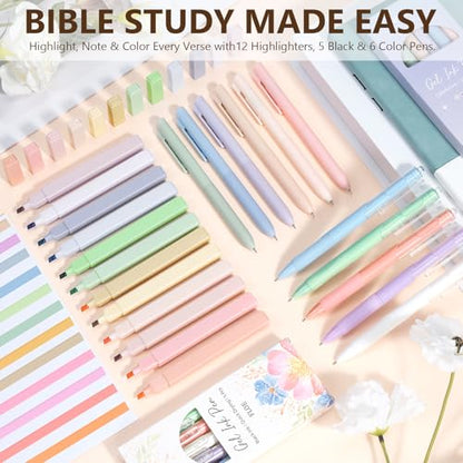 Bible Cover Case for Women Puffer Bible Bag w/Study Supplies Journaling Kit