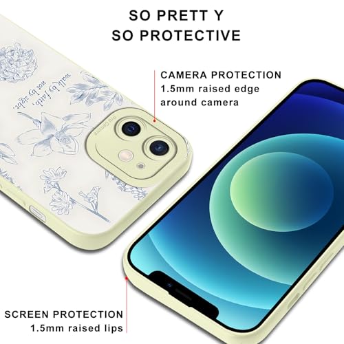 2 Pack Christian Jesus Bible Verses Flower Phone Case for iPhone 12 mini Case Floral Pattern Shockproof Soft Protective for Women Men Phone Cover Funda for iPhone 12 mini 5.4 Inch - color: Aesthetics, size: for iPhone 12 mini