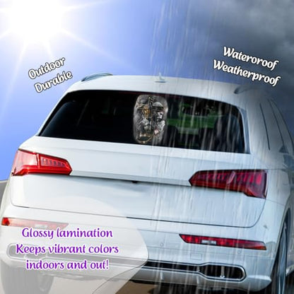 Premium Jesus Cross Lion of Judah Decal – Christian Vinyl Car Sticker, Lion of God Jesus Sacrifice Cross for Car Truck Laptop Window – Religious Faith Decal (M: 6.15 x 4.15) - size: M: 6.15 x 4.15