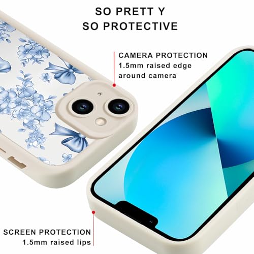 Flower Bow Phone Case for iPhone 13 6,1" Cute Floral Girly Ribbon Bowknot Aesthetic Design Soft TPU Shockproof Protective Phone Cover for Girls Women, Fashion - color: Fashion, size: for iPhone 13