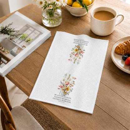 Floral Christian Kitchen Hand Towels 16x24 Inch - color: Floral Christian