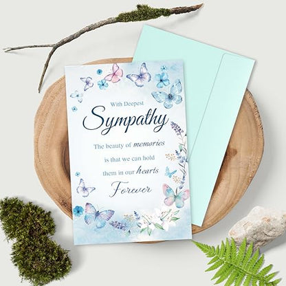 Sympathy Card for Loss of Loved One, Heartfelt Condolence Card, Comforting Bereavement Greeting for Family Friends, Deepest Sympathy Gift Cards with envelopes - color: sympathy card