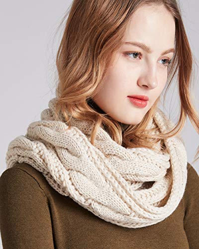 NEOSAN Womens Thick Ribbed Knit Winter Infinity Circle Loop Scarf - color: Twist Khaki