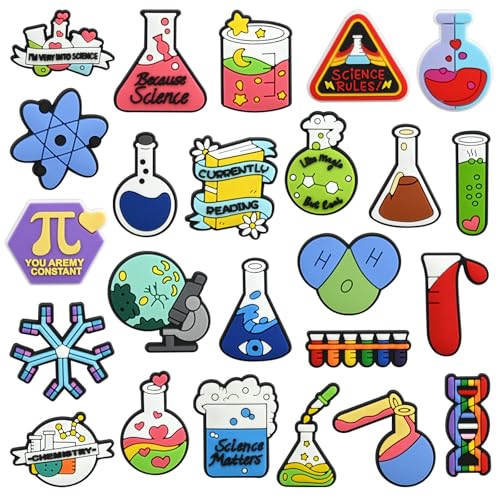 Cute Pins Bulk, Funny Lapel Badge Pins Rubber Brooch Pins for Backpacks, Hats, Bags - style: Science-24PCS