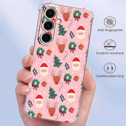 Pink Christmas Pattern Case for Samsung Galaxy A17 5G/4G, Cute Reindeer, Trendy Cool Soft TPU Bumper Cover Case for Samsung Galaxy A17 5G/4G - color: Christmas