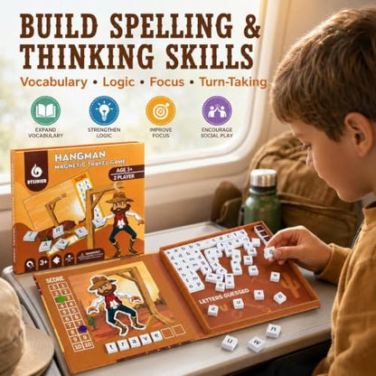 TRAVOFUN Magnetic Hangman Game | Travel Games for Kids Ages 4-8 - style: Hangman Game