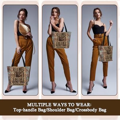 Funny Christian Tote Bags For Women With Zipper Christian Gifts For Work Gym Travel Beach Women With Large Capacity - color: Deer-2