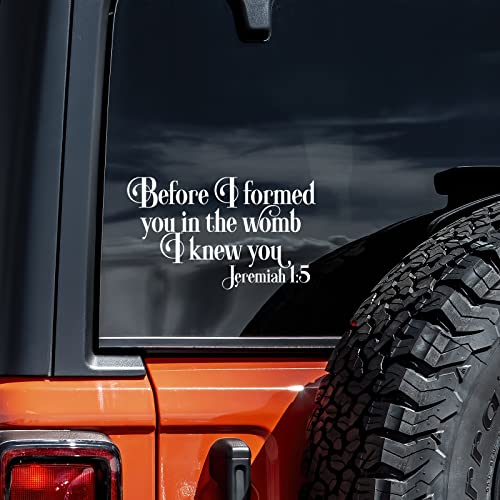 Jeremiah 1:5 Decal Vinyl Sticker Auto Car Truck Wall Laptop | White | 8" x 4.75"