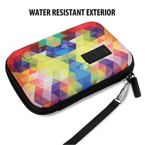USA Gear Hard Case Compatible with Wonder Bible KJV the Talking Audio Bible Player, Wonder Bible NIV, Cable, Earbuds & More - Scratch Resistant Interior, Wrist Strap (Case Only) - Geometric - color: Geometric