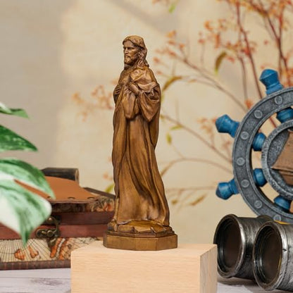 Sacred Heart of Jesus Statue,Wooden Religious Figurine - color: Jesus-a, size: 4 Inch