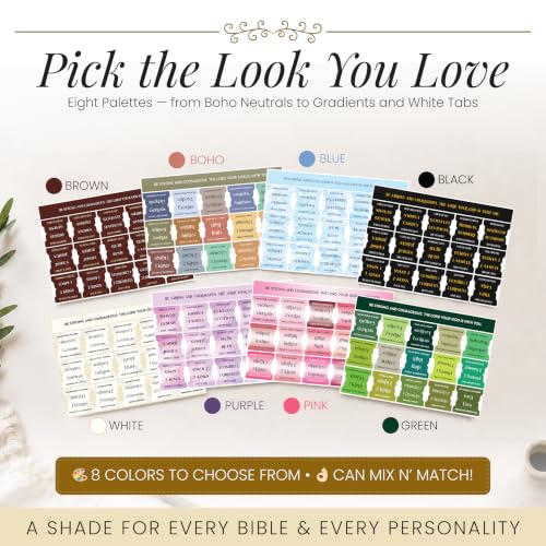 90 Christian Bible Tabs for Women, Men, and Kids - White Floral - color: White Floral