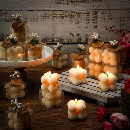 Mtlee 30 Sets Mini Bubble Candles Party Favors DIY Gift Set, Ivory - color: Ivory