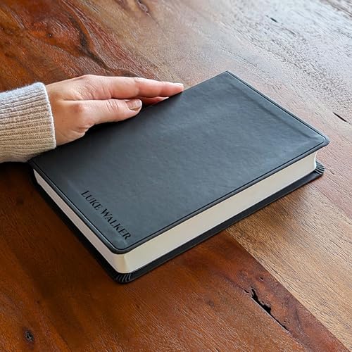 Personalized ESV Large Print Value Thinline Bible – Black TruTone Faux Leather | Custom Name Engraved | English Standard Version with Concordance, 10 pt Font & Double-Column Layout (Name Only)