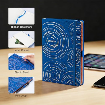 Comix Aesthetic Lined Journal for Writing, 192 Pages, 100GSM Paper, A5 Size - color: Dark Blue
