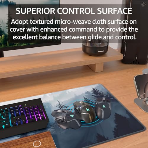 KTRIO Large Gaming Mouse Pad, Desk Mat, 31.5 x 11.8 in, Cloud Forest, XL - color: Cloud Forest, size: 31.5l X 11.8w Inches