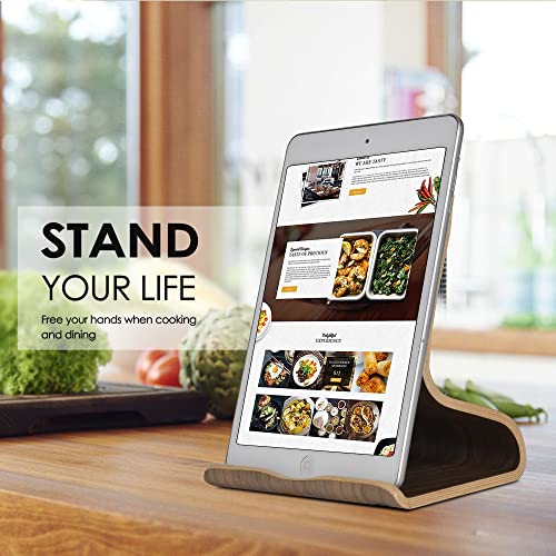 SAMDI Wood Tablet Stand, Wooden iPad Holder: Desktop Stand Holder Dock for new iPad 2017 Pro 9.7, 10.5, Air mini 2 3 4, Kindle, Nexus, Accessories, Tab, E-reader, other Tablets(4-13 inch)-Black Walnut - color: Black Walnut