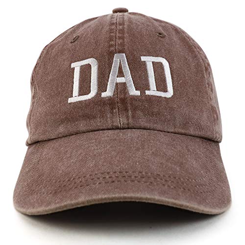 Trendy Apparel Shop Dad Embroidered Pigment Dyed Low Profile Cotton Cap - color: Chocolate