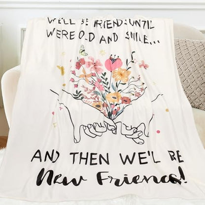 Best Friend Birthday Gifts for Women, Bestie Throw Blanket 50"X60" - color: Flowerfriends