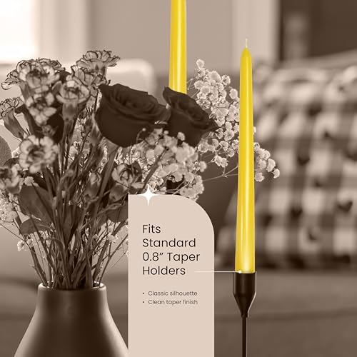 Leor & Lair Yellow Taper Candles, 12 Pack, 10" Yellow Candlesticks - color: Yellow