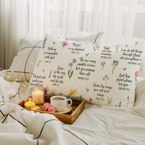 JINYO Bible Verse Pillow Covers 12x20 inch, Christian Gifts for Women Men, Christian Room Decor, Christian Pillow, Bible Verse Decor, Bible Pillow Cover, Bible Gifts for Women Men - color: Bible Pillow Covers