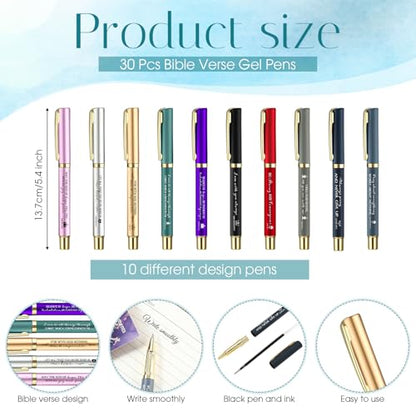 Gueevin Christian Gifts Bulk 30 Sets, Bible Verse Pen Bookmark Mirror Set