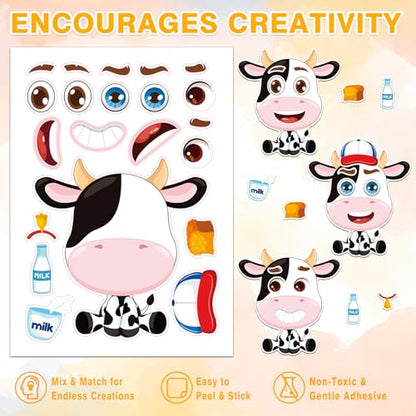 48 Animal Make-a-Face Sticker Sheets for Kids - style: Cute Animals