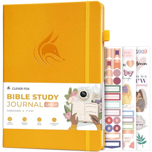 Clever Fox Bible Study Journal, Guide, Supplies for Women 7x10 Amber Yellow - color: Amber Yellow, size: Smaller than A4 (7" x 10")