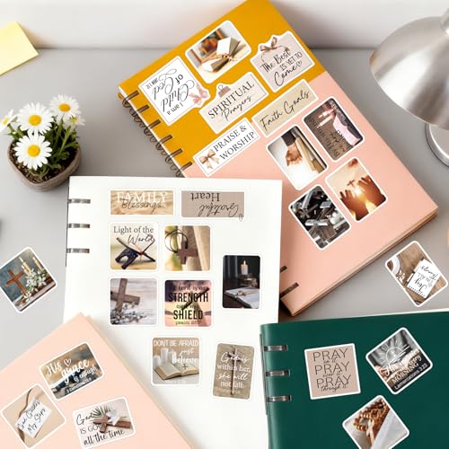 Prayer Board Stickers Supplies - 50 Pcs Prayer Vision Board Stickers, Motivational Water Bottle Sticker for Women, Bow Waterproof Scrapbook Decals, Vinyl Sticker for Laptop Journaling - style: Prayer